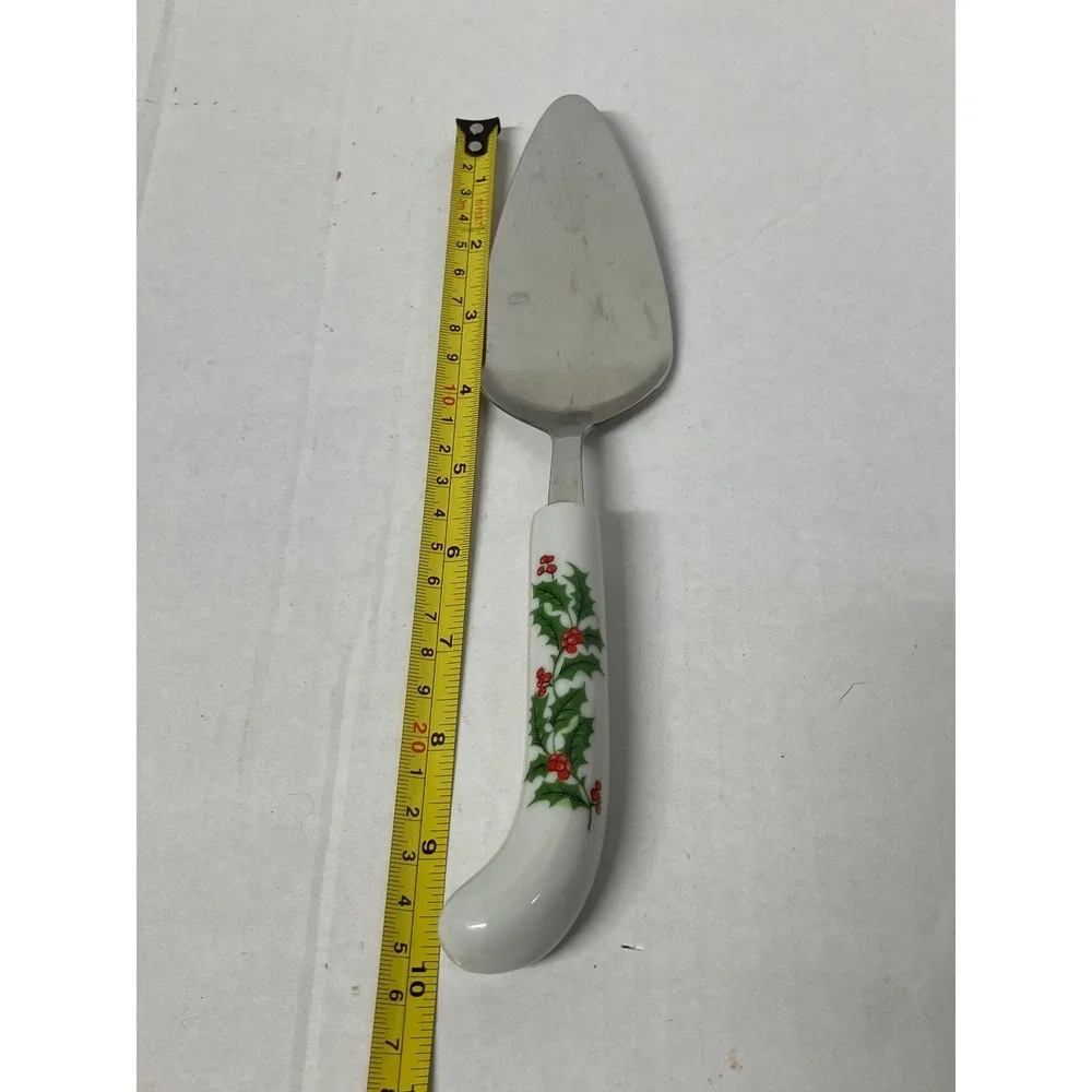 Christmas‎ Holly Pie Cake Server Stainless Steel Porcelain Handle Japan